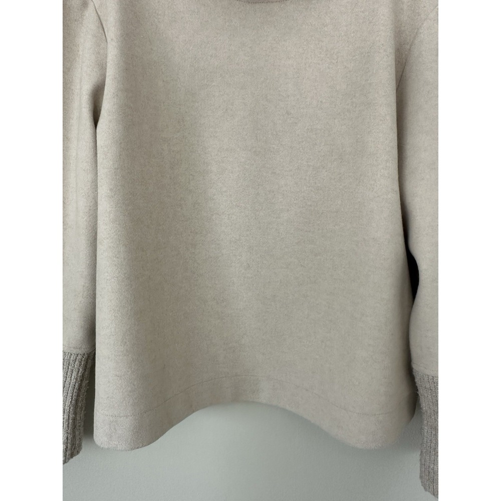 Banana Republic Oatmeal Turtleneck Sweater Size Large Neutral Capsule Wardrobe - Picture 6 of 15